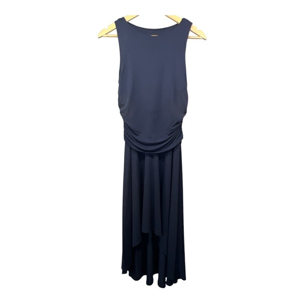 SUSANA MONACO Women’s Sleeveless Ruched High Low Hem Dress Blue Size Small